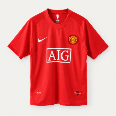 2007/08 Manchester United Home Short Sleeve Retro Jersey – League Version