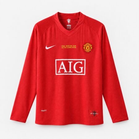 2007/08 Manchester United Home Long Sleeve Retro Jersey – European Cup Version
